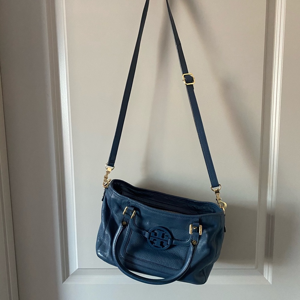 Tory Burch navy blue cross body bag